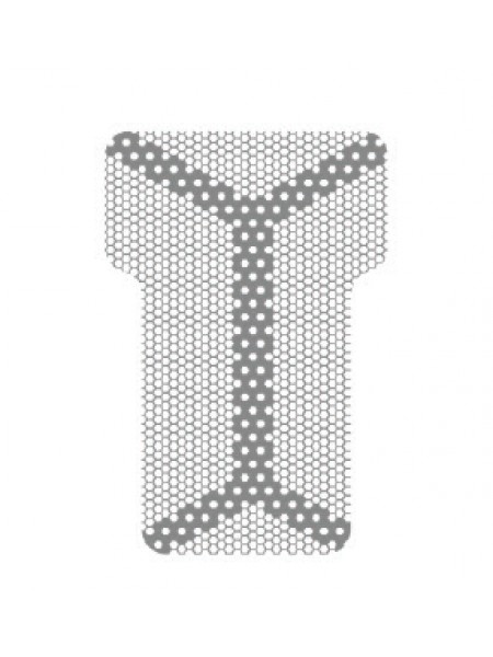 HM-01-07 Титановая мембрана (сетка) шестигранная ячейка с усиленным каркасом 14х21, толщина 0,1мм, Ø отверстия 0,36