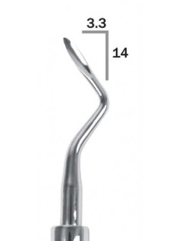 RET-18 Корневой элеватор Flohr, изогнутый правый, ширина 3,3 мм