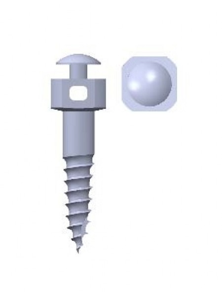 AU-16-012 Ортодонтический микроимплантат для установки в ретромолярной зоне (buccal shelf) и подскуловом гребне (IZC) для эластичных тяг и дуг .017х.025 - .021х.025 (1 шт в упак) Ø1.8 - 8 мм (6 резьба/2 десна) мм