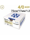 Монофаст 4/0 75см 17мм 1/2 колющая 24шт фиолетовый