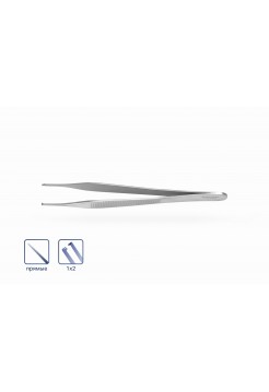 Пинцет Adson хирургический 1х2 прямой 12 см