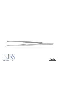 Пинцет EASY хирургический 1х2 изогнутый 12.5 см