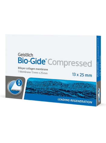 Bio-Gide Compressed 13x25 мм спресованная резорбируемая двухслойная барьерная мембрана повышенной плотности