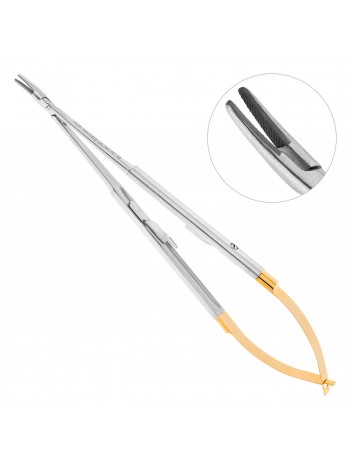 Иглодержатель Micro-Nadelhalter TC, изогнутый, 18 см