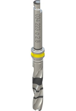 Короткое спиральное сверло для хирургии по шаблонам, Ø 2,8 мм, 16 мм, L 32 мм, Stainless steel