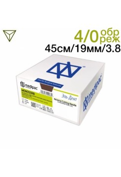 Моносорб 4/0 45см 19мм 3/8 обратно-режущая 24шт фиолетовый