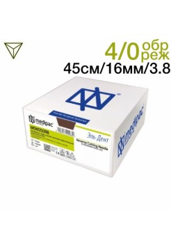 Моносорб 4/0 45см 16мм 3/8 обратно-режущая 24шт фиолетовый