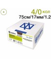 Моносорб 4/0 75см 17мм 1/2 колющая 24шт фиолетовый