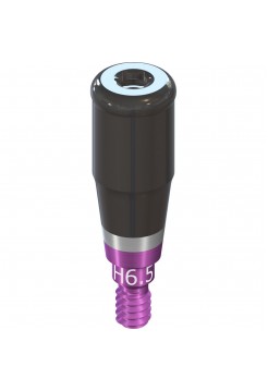 Абатмент Novaloc, с винтом, прямой 0°, RB/WB, диаметр 3.8 мм, высота десны 6,5 мм.